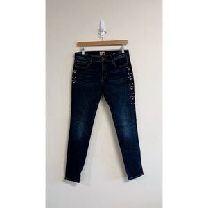 Driftwood Dark Wash Geometric Embroidered Marilyn Jeans 28